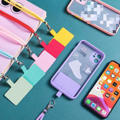 Adjustable Detachable Phone Lanyard with Card Holder & Carabiner - 13 Colors, Nylon Strap Accessory