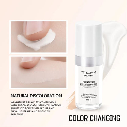 Color-Changing Liquid Foundation with SPF - Long-Lasting Waterproof Oil-Control Sunscreen Cream 30ml