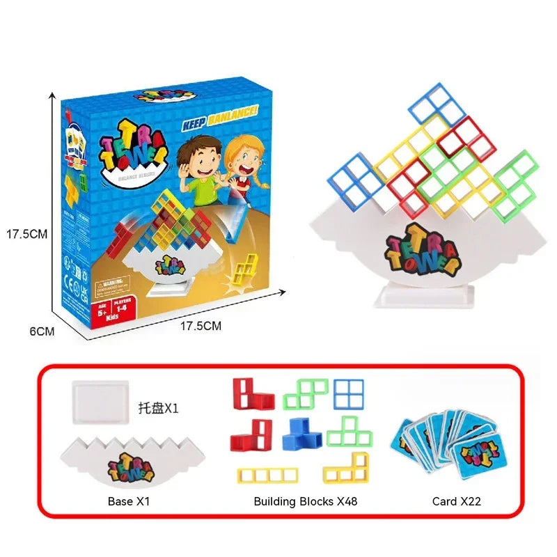 Colorful Balance Stacking Game - Fun Tetra Tower Puzzle for Kids & Adults, Perfect for Family Game Night & Gifts