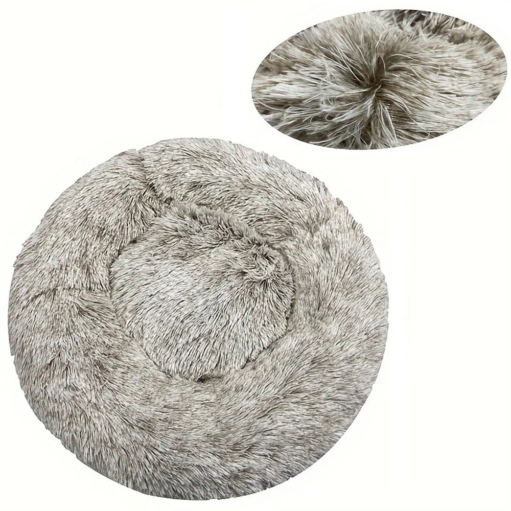 Pet Bed Round Plush Bed Winter Warm 2026 Washable Cozy Comfort For Pets