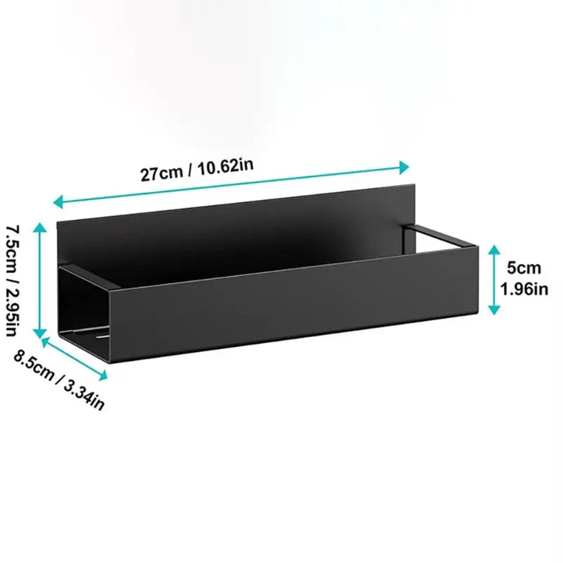Magnetic Spice Storage Rack - Home Organizers for Refrigerator, Black Iron Kitchen Shelf
