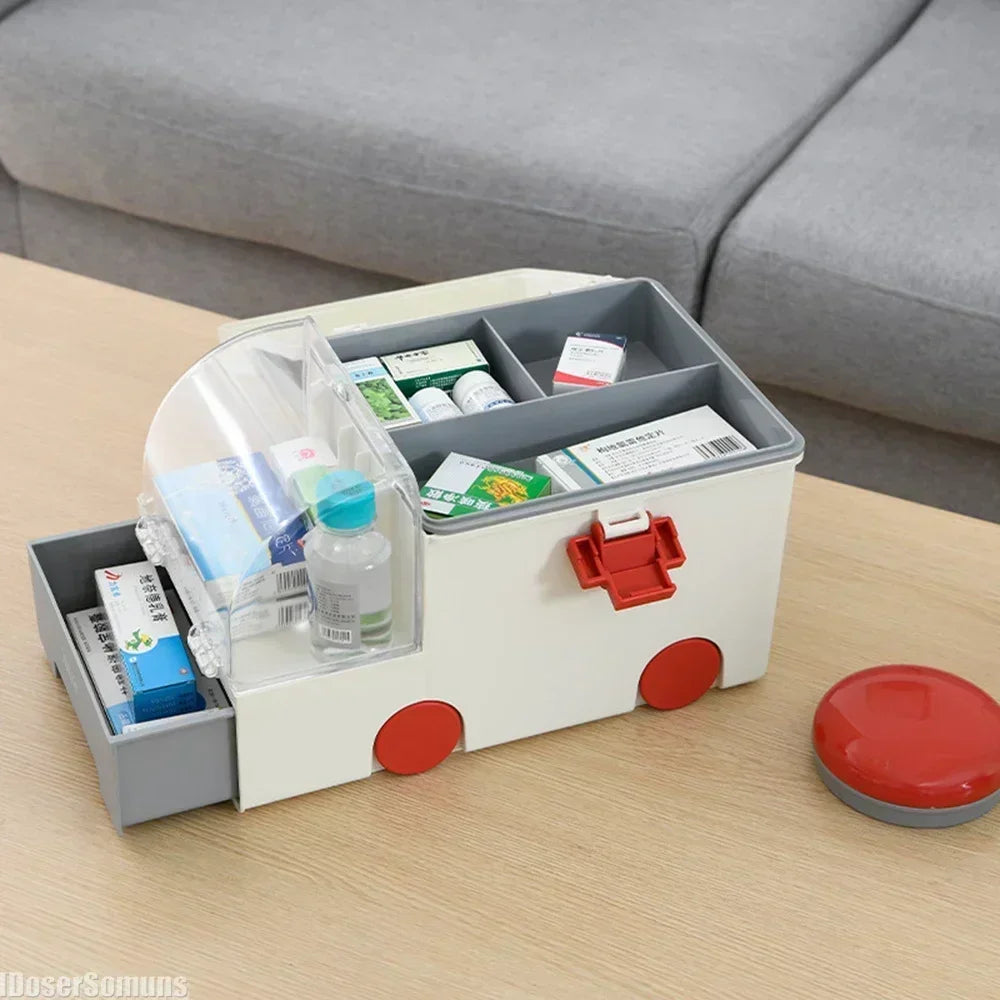 First Aid Kit Large Capacity Portable Medicine Storage Box Emergency Preparedness Fall 2025 Secure Latch