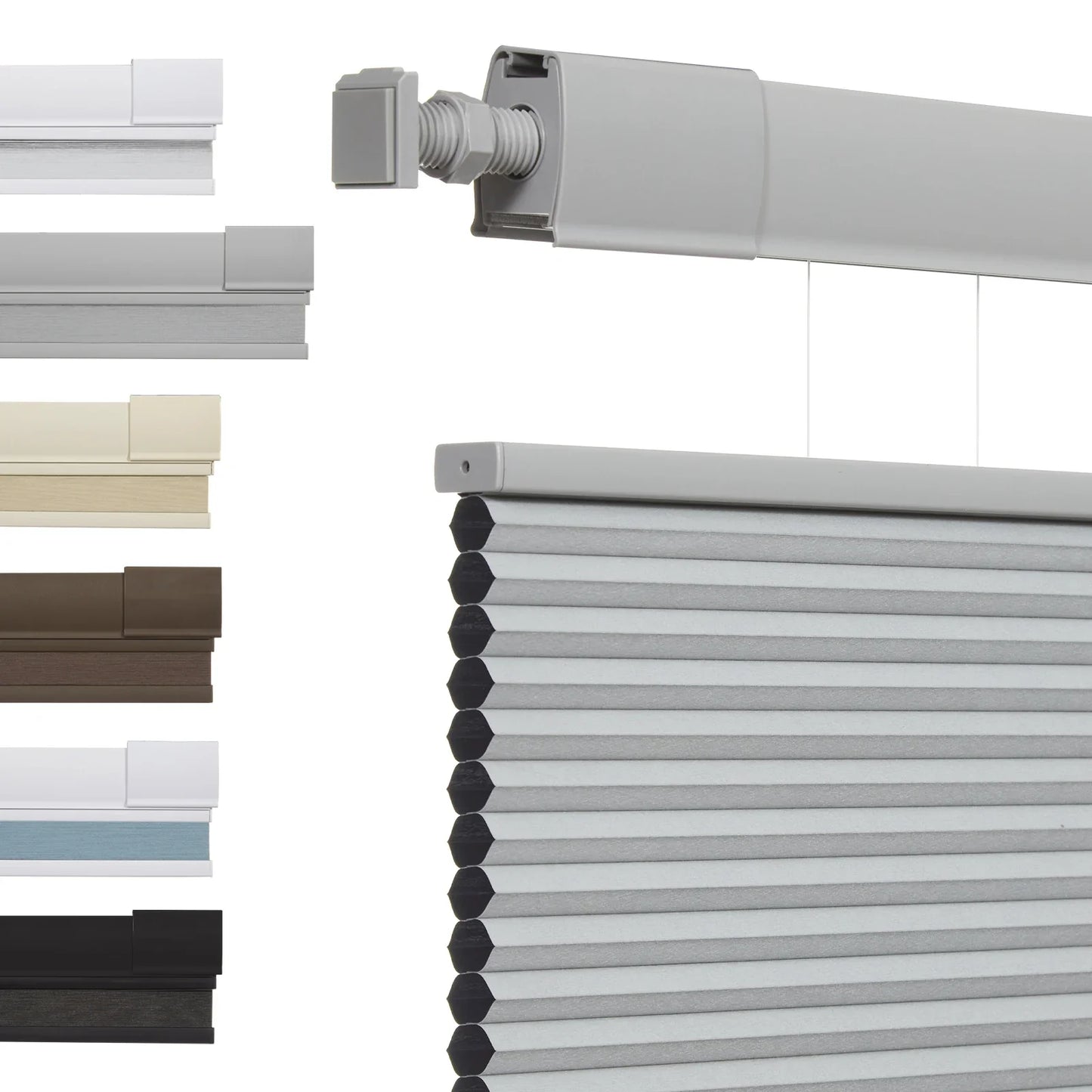 No Drill Honeycomb Blinds Cordless Thermal Insulated 1" Cell Fabric