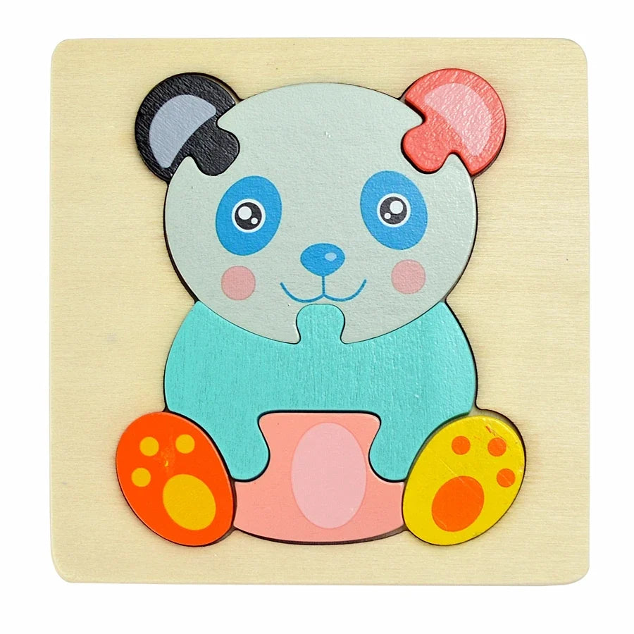 Variant image for 3D Wooden Animal and Vehicle Puzzle for Kids, Educational Montessori Toy for Cognitive Development and Fine Motor Skills-6