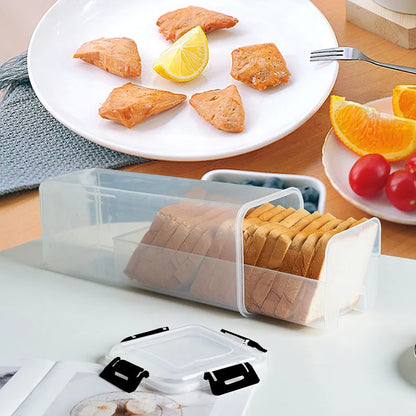 Bread Box Plastic With Sealing Lid And Tray Airtight Bread Storage Container Kitchen Organization 2025 Easy Clean