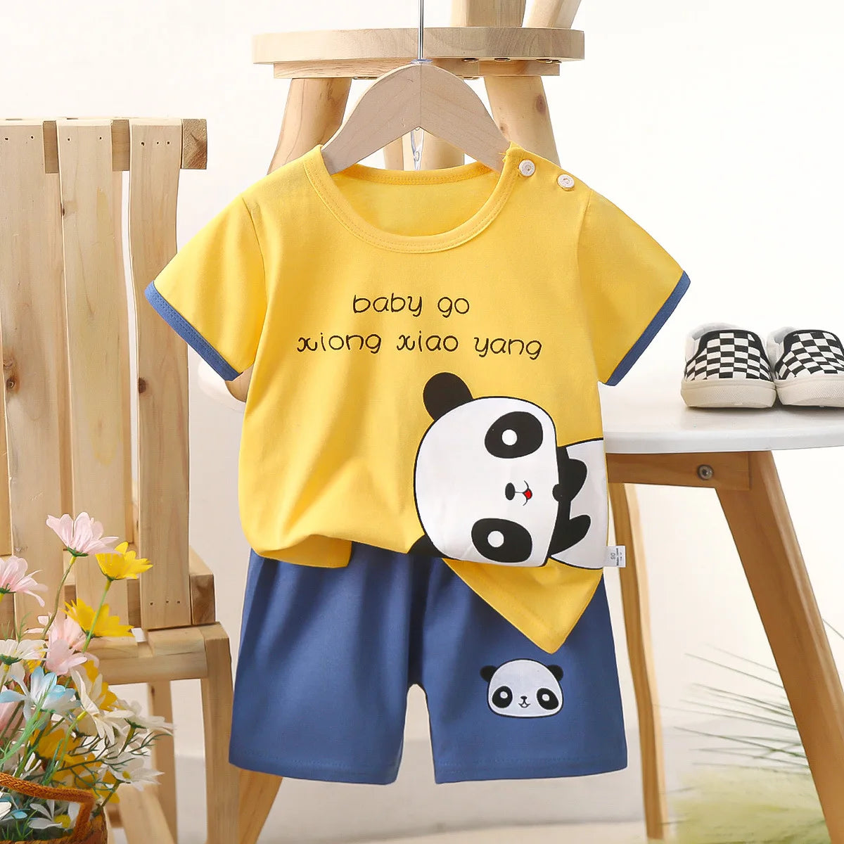 Additional gallery view 13 of boys cotton summer t-shirt and shorts set