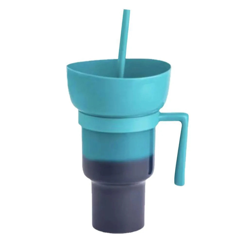 Snack Cup 2 In 1 Snack Bowl Tumbler Splash Proof Leakproof Popcorn Stadium Cup Movie Night Fall 2025