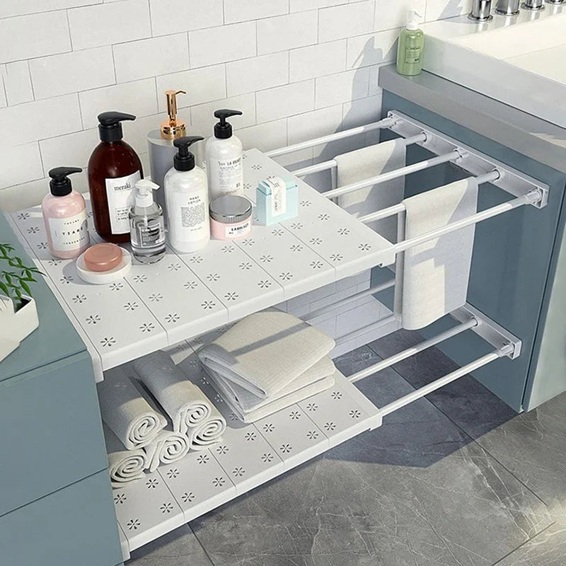 Wall-Mounted Adjustable Shelves - Home Organizers for Closet, Bathroom & Kitchen Storage