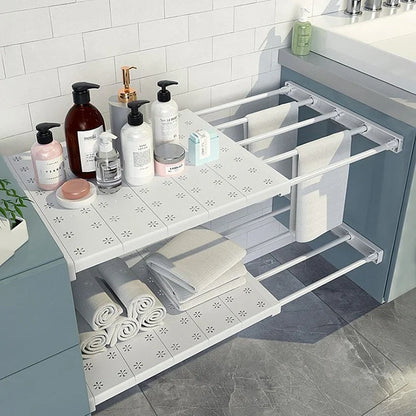 Wall-Mounted Adjustable Shelves - Home Organizers for Closet, Bathroom & Kitchen Storage