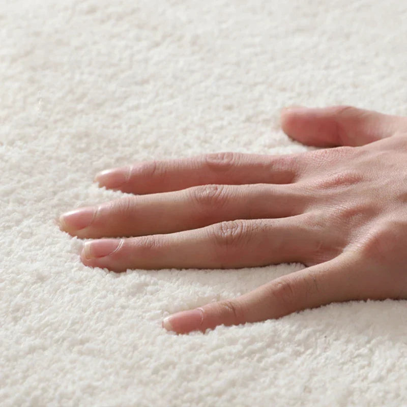 Plush Rug Checkered Scalloped Area Rug, Kids Bedroom Living Room Accent Fall 2025 Cozy Fluffy Machine Washable