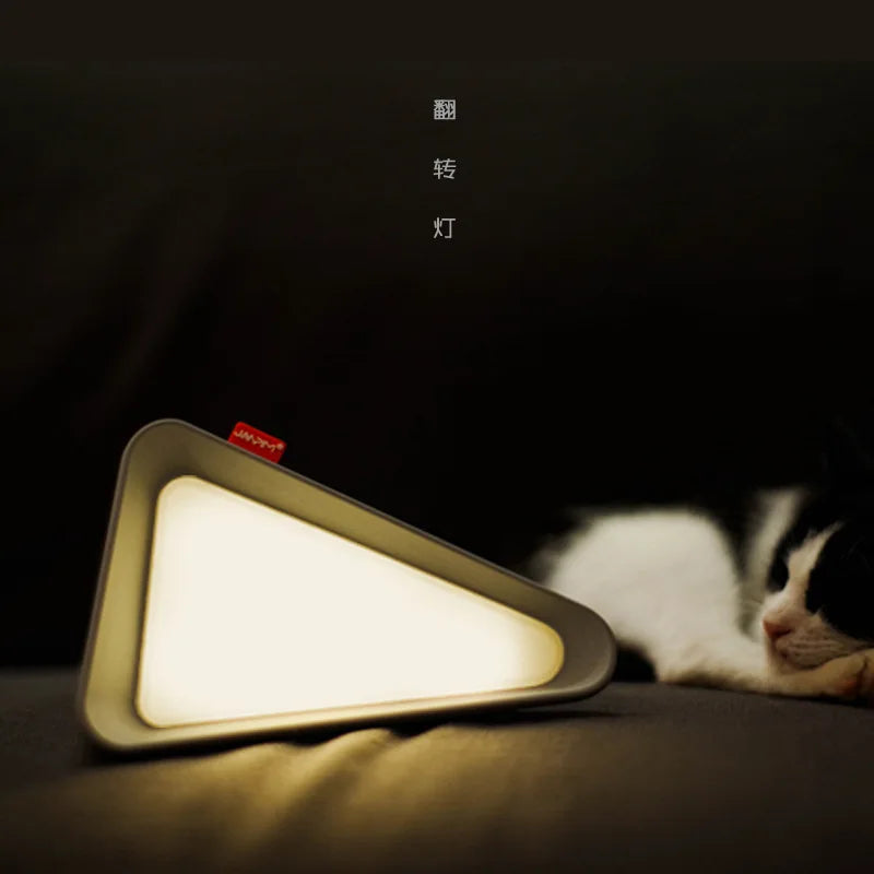 Night Light USB Rechargeable Gravity Sensor Triangle Table Lamp Fall 2025, Adjustable Brightness Cozy Night Feeding