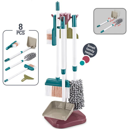 Kids Pretend Play Cleaning Set - Broom & Vacuum Toy for Boys and Girls, 23-Piece Sanitation Fun