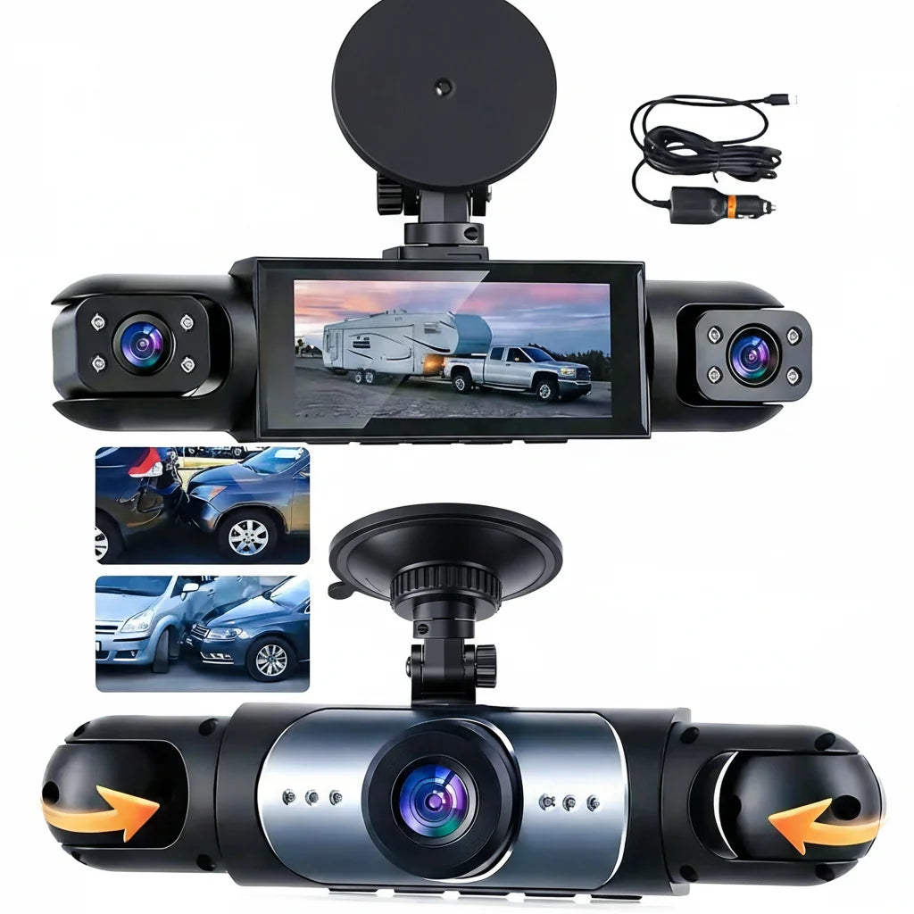 Dash Cam 4 Channel Car DVR – Front/Rear/Inside Cameras, Full HD 1080p Night Vision, Loop Recording Fall 2026