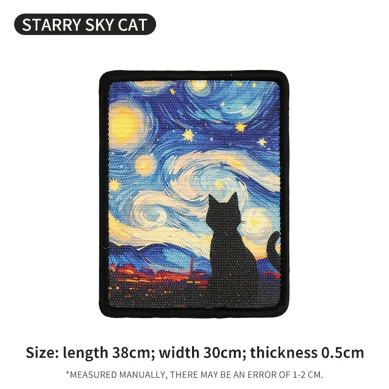 Cat Scratching Post Wall Mounted Mat Durable Soft Fabric With Stitched Edges Small Space Living 2025 Protects Furniture