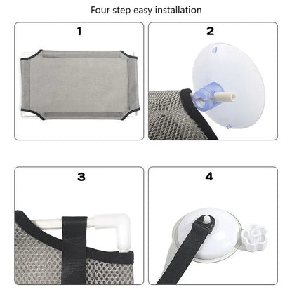 Cat Hammock Window Bed Double Decker Suction Cup Mount Sunny Seat Fall 2025 Wall Mounted Cozy Napping Spot