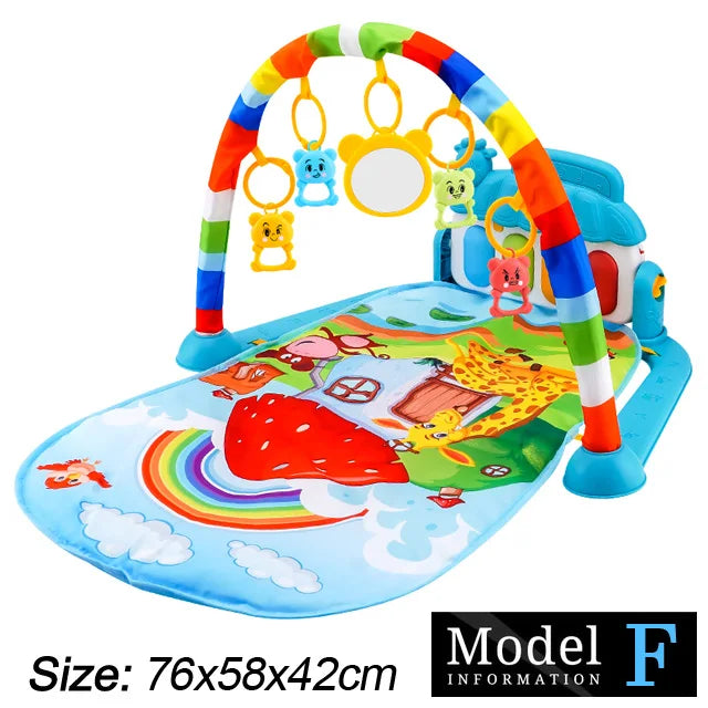 Baby Play Gym Piano Activity Mat With Hanging Toys Newborn Early Education Fall 2025 Sensory Motor Skill Gift