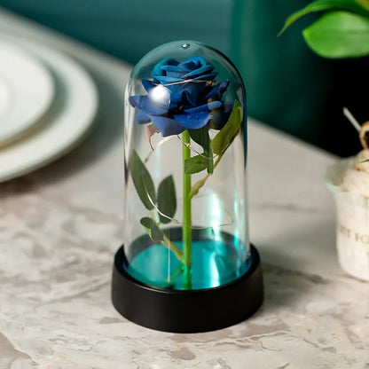 LED Rose Glass Cover Ornament - Romantic Valentine's Day Gift and Wedding Decor