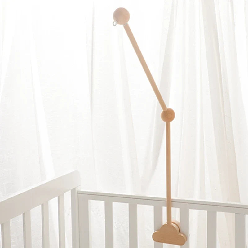 Wooden Crib Mobile Bracket Newborn Sensory Toys Soothing