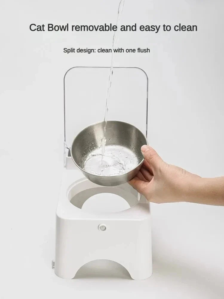 Smart Cat Feeder Infrared Auto Open Cover Dual Stainless Steel Bowls Fall 2025 Hands Free Anti Mouse Mess Free