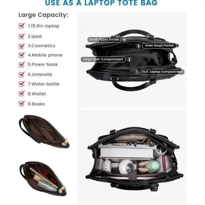 Insulated Lunch Bag Black Shoulder Laptop Bag 2-in-1 Large Capacity Back to School 2026 Gift
