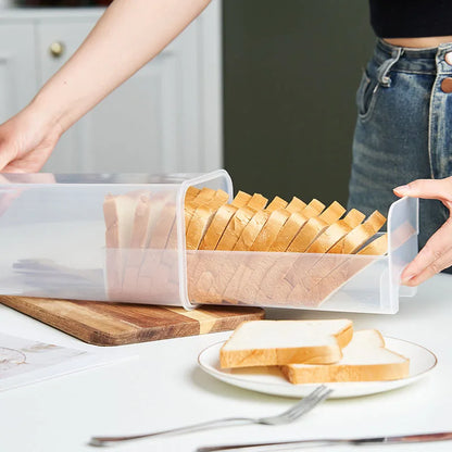 Bread Box Plastic With Sealing Lid And Tray Airtight Bread Storage Container Kitchen Organization 2025 Easy Clean