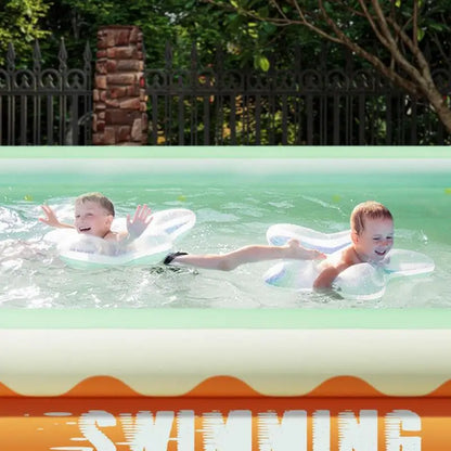 Inflatable Family Swimming Pool with Thickened Bubble Bottom for Kids and Adults, Easy Setup Indoor/Outdoor Fun