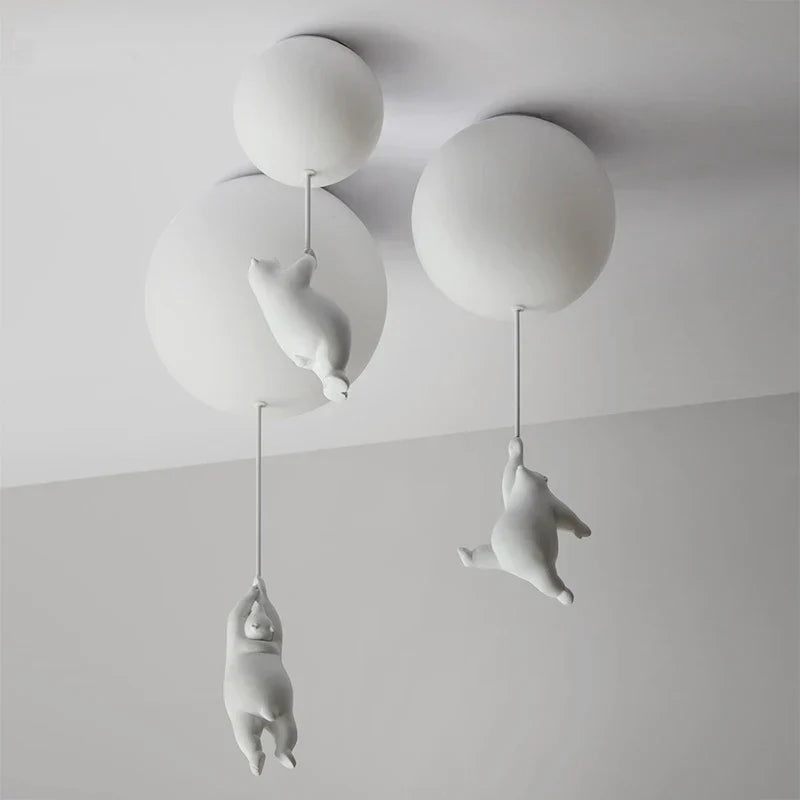 LED Ceiling Light Warm Cartoon Bear Design Kids Bedroom Ceiling Lamp Fall 2025 Cozy Nightlight Decor