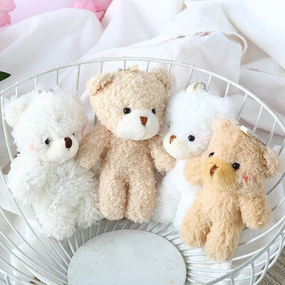 Cute 12cm Plush Rabbit Keychain Doll - Soft Stuffed Animal Keychain Gift for Girls in Blush Pink