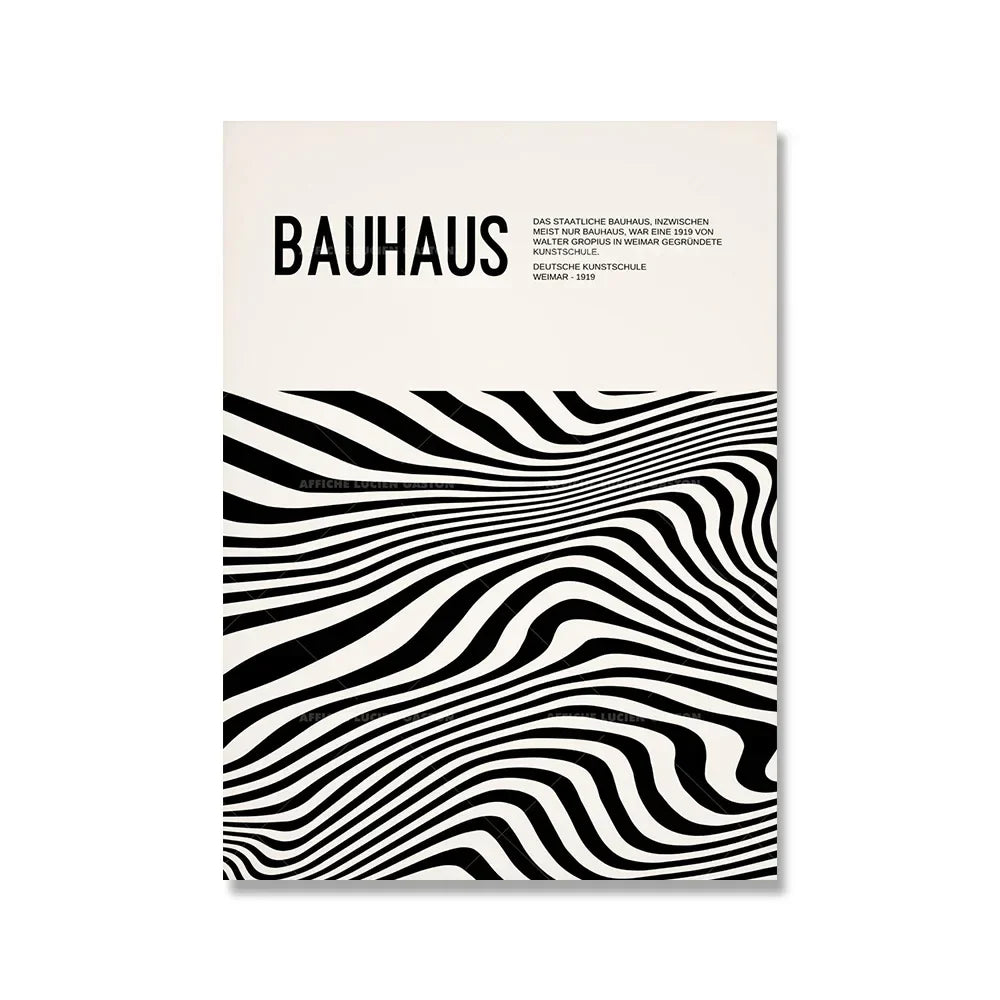 Bauhaus Canvas Wall Art Print Pink Quote Modern Nordic