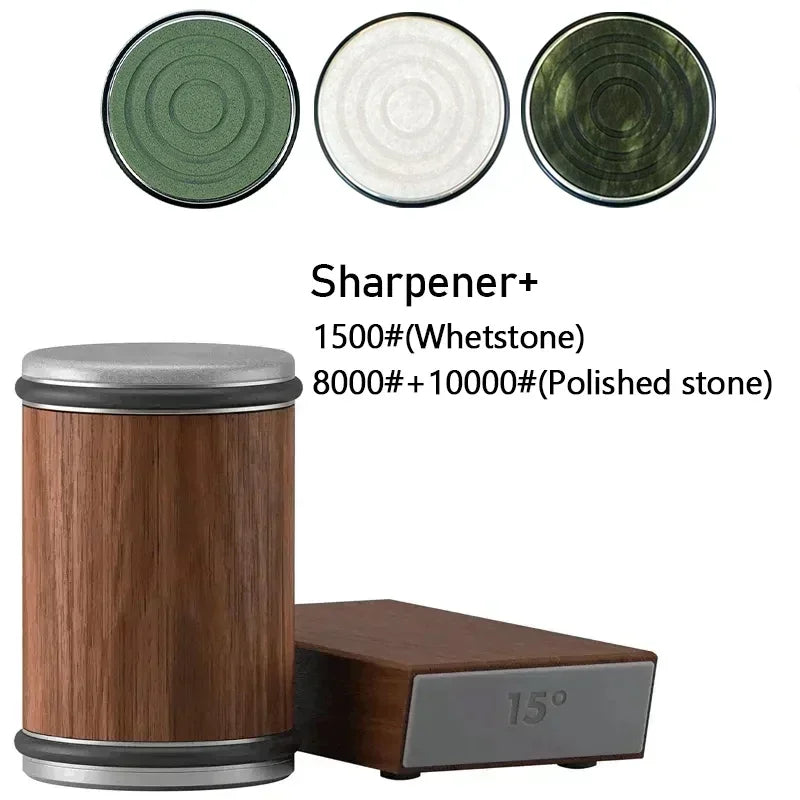 Rolling Diamond Knife Sharpener Kit with Magnetic Holder – 15° & 20° Angle Roller Kitchen Tool 2026