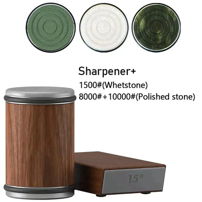 Rolling Diamond Knife Sharpener Kit with Magnetic Holder – 15° & 20° Angle Roller Kitchen Tool 2026