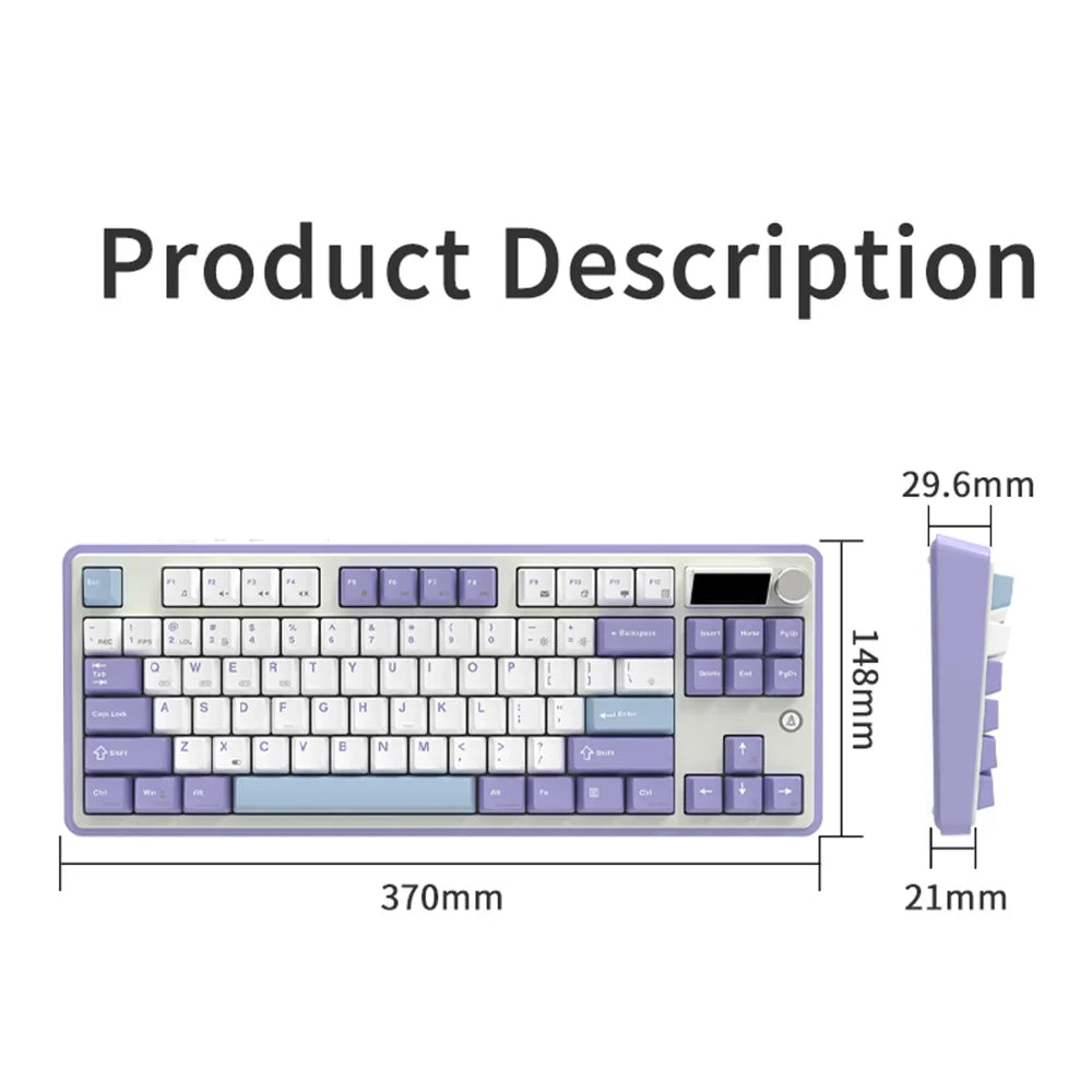 Mechanical Keyboard 87 Key Tri Mode RGB Hot Swappable
