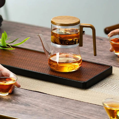 Home Magnetic Suction Floaty Cup Teapot 740ML Heat-Resistant Glass Tea Set