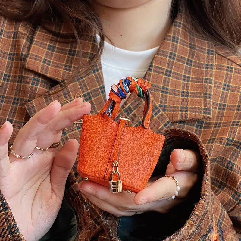 1+1 Free Birkin Inspired Mini Hand Bag - Basket Bag Charm