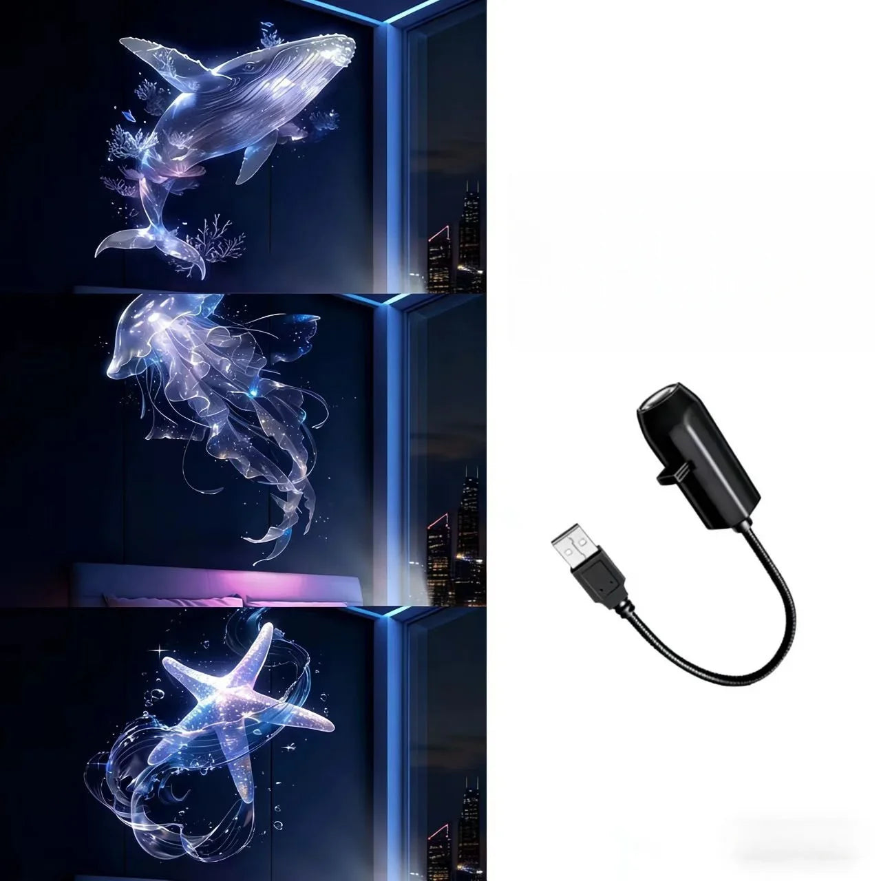 LED USB Projector Light Ocean Creature Projections Night Light Projection Patterns Kids Gift 2026 Festival Decor
