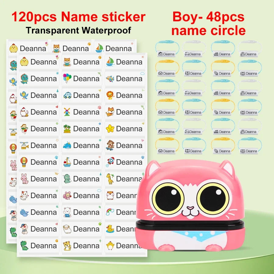 Customized Name Stamp Set - Engraved Waterproof Baby Name Seal, Perfect Kindergarten Gift