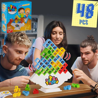 Colorful Balance Stacking Game - Fun Tetra Tower Puzzle for Kids & Adults, Perfect for Family Game Night & Gifts
