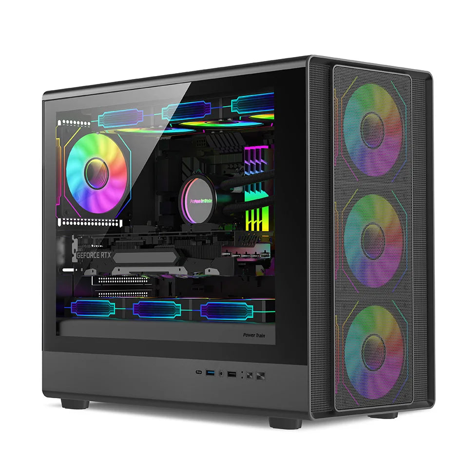 MicroATX Vertical Glass PC Case Supports 360mm Radiator