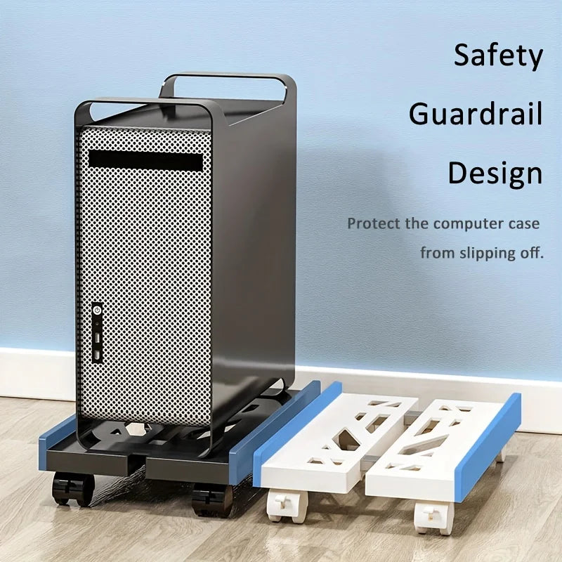 PC Tower Stand Adjustable Ventilated Base With Casters