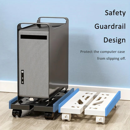 PC Tower Stand Adjustable Ventilated Base With Casters