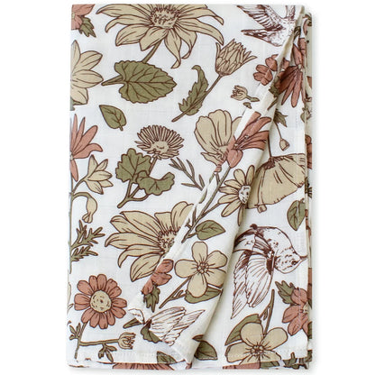 Bamboo Muslin Swaddle Blanket 120x120 Cm Floral Newborn Bedding Fall 2025 Breathable Eco Friendly Baby Gift