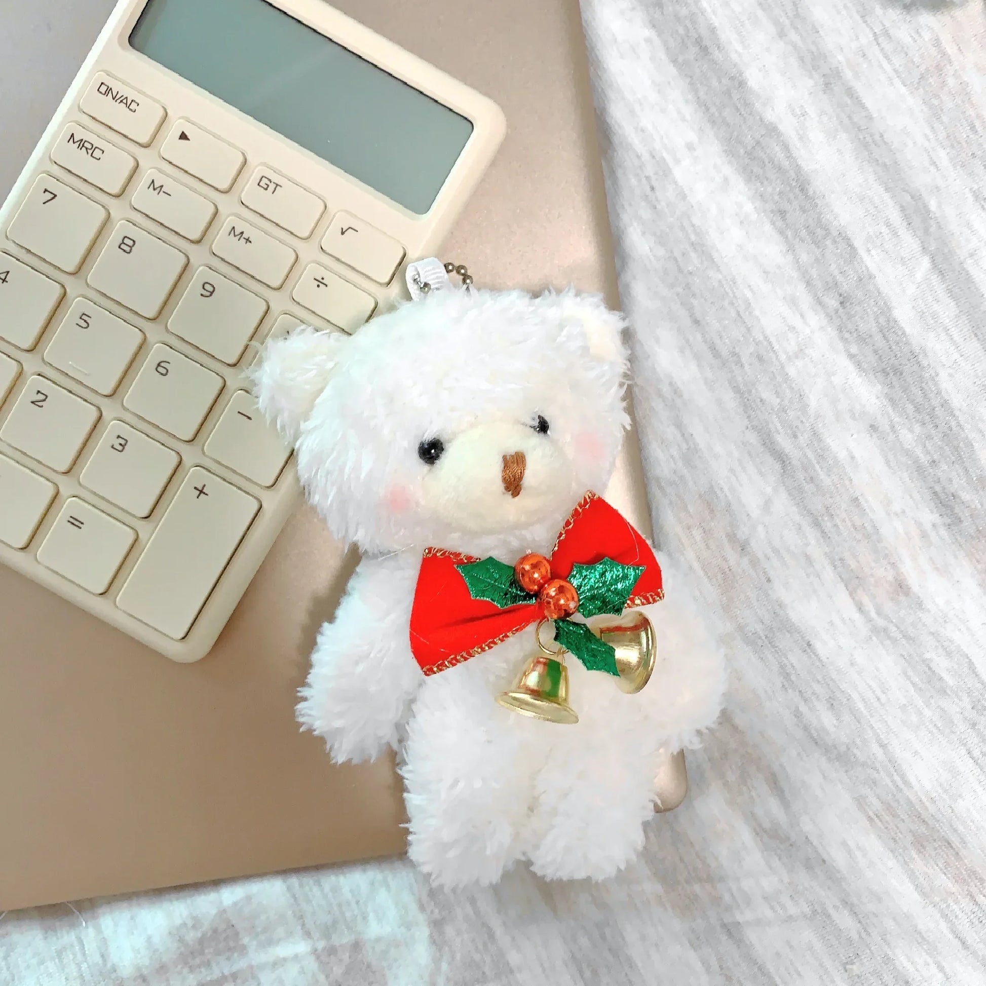 Variant image for Cute 12cm Plush Rabbit Keychain Doll - Soft Stuffed Animal Keychain Gift for Girls in Blush Pink-6