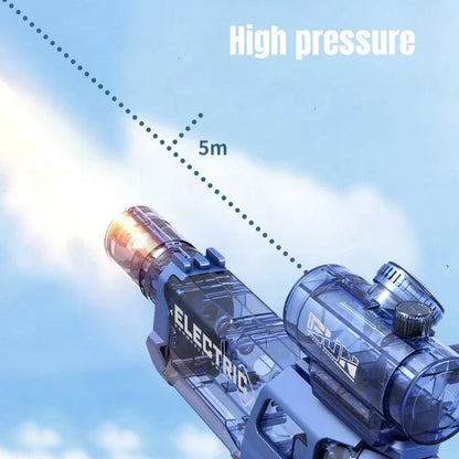 Electric Water Gun Self-Priming Pulse Blaster Kids Toy Summer 2025 Large Capacity Tank LED Lights