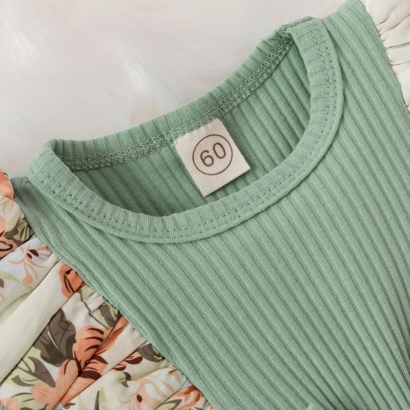 Occasion wear styling of the baby girls striped bowknot romper dress - view 11