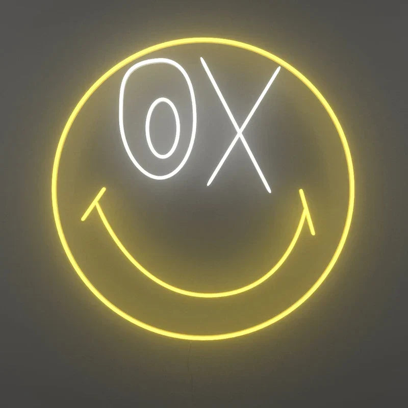 LED Neon Sign 35cm USB Powered Smile Face Wall Hanging Night Light Bedroom Decor Fall 2025 Gift