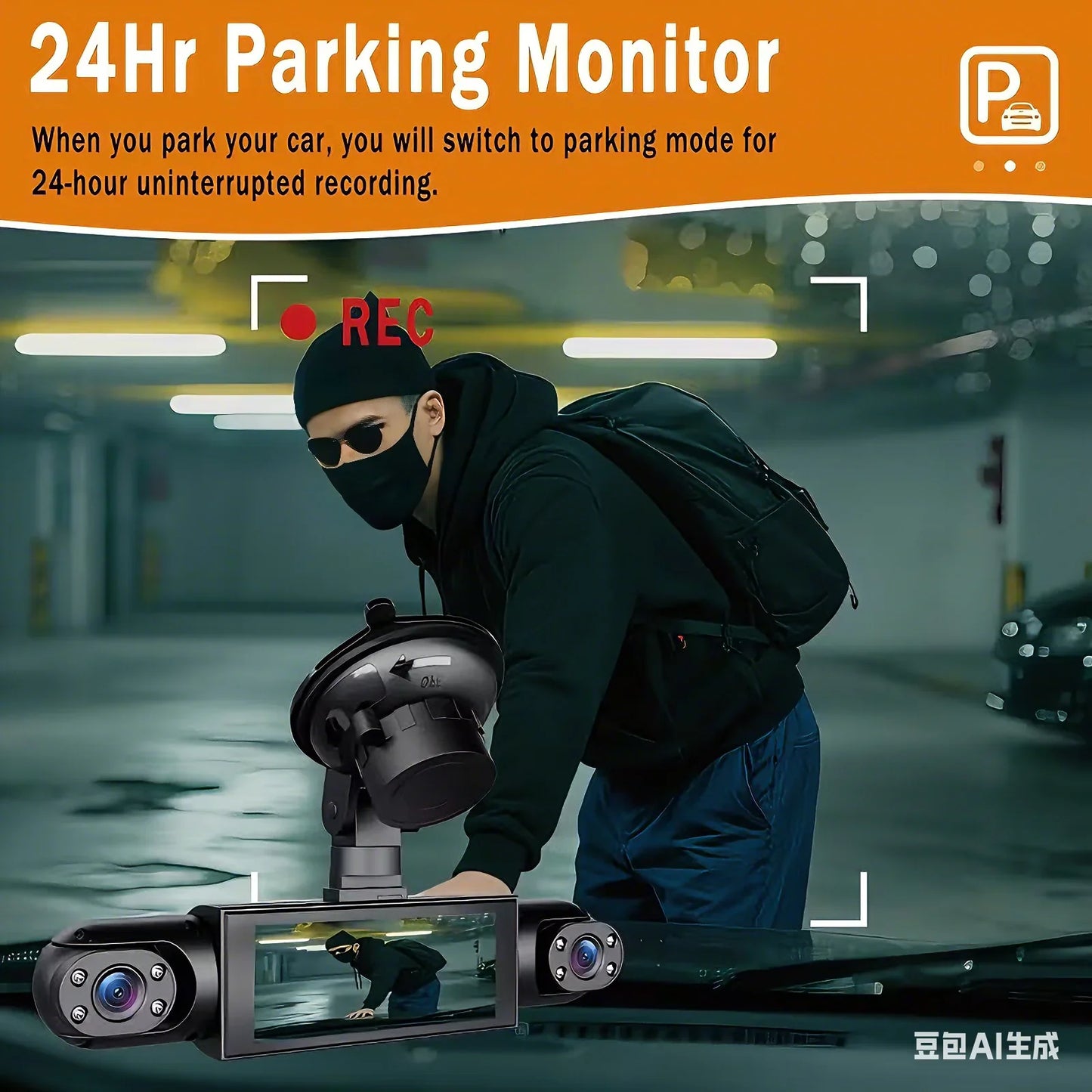 Dash Cam 4 Channel Car DVR – Front/Rear/Inside Cameras, Full HD 1080p Night Vision, Loop Recording Fall 2026