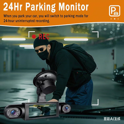Dash Cam 4 Channel Car DVR – Front/Rear/Inside Cameras, Full HD 1080p Night Vision, Loop Recording Fall 2026