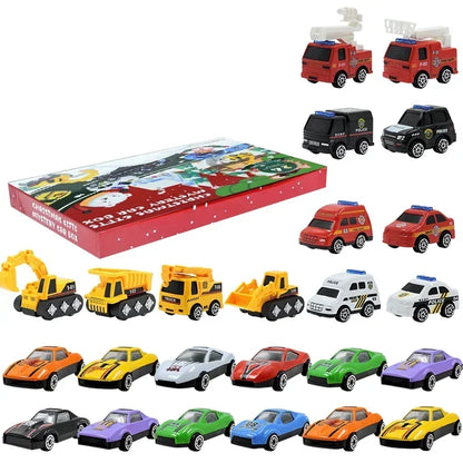 Advent Calendar Car Toys Box Kids 24 Day Christmas Gift