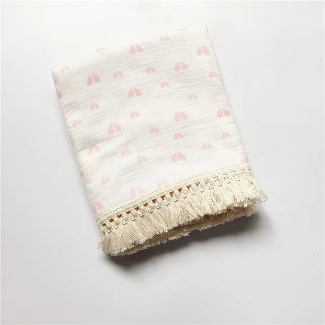 Baby Swaddle Blanket 100 Percent Cotton Muslin Newborn Floral Print Quilt Swaddle Fall 2025 Breathable Soft Gift
