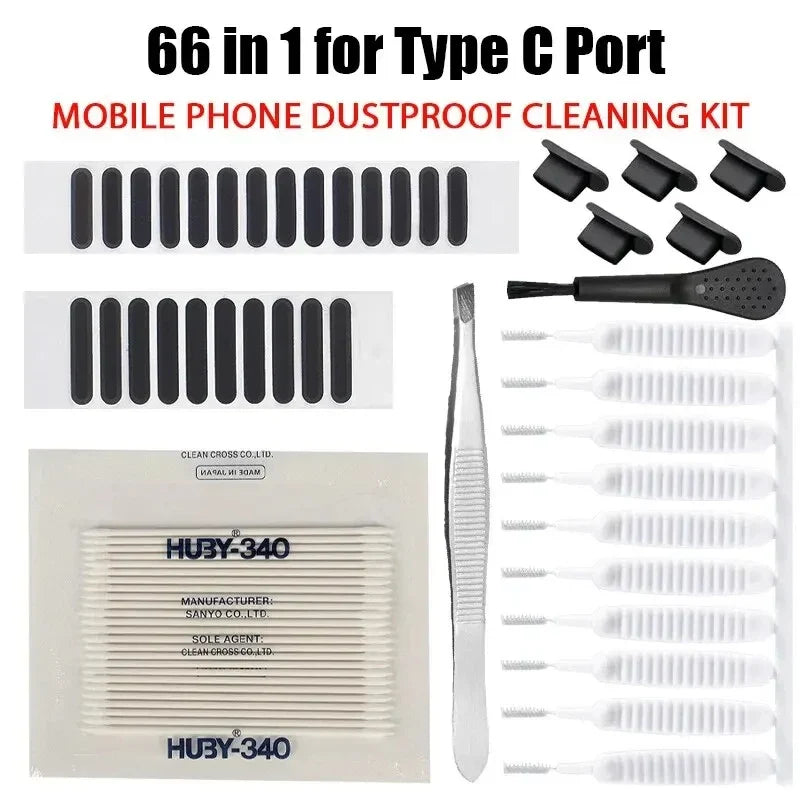 Phone Speaker & Charging Port Cleaning Kit - Dust Plugs & Earphone Brush for iPhone and Android